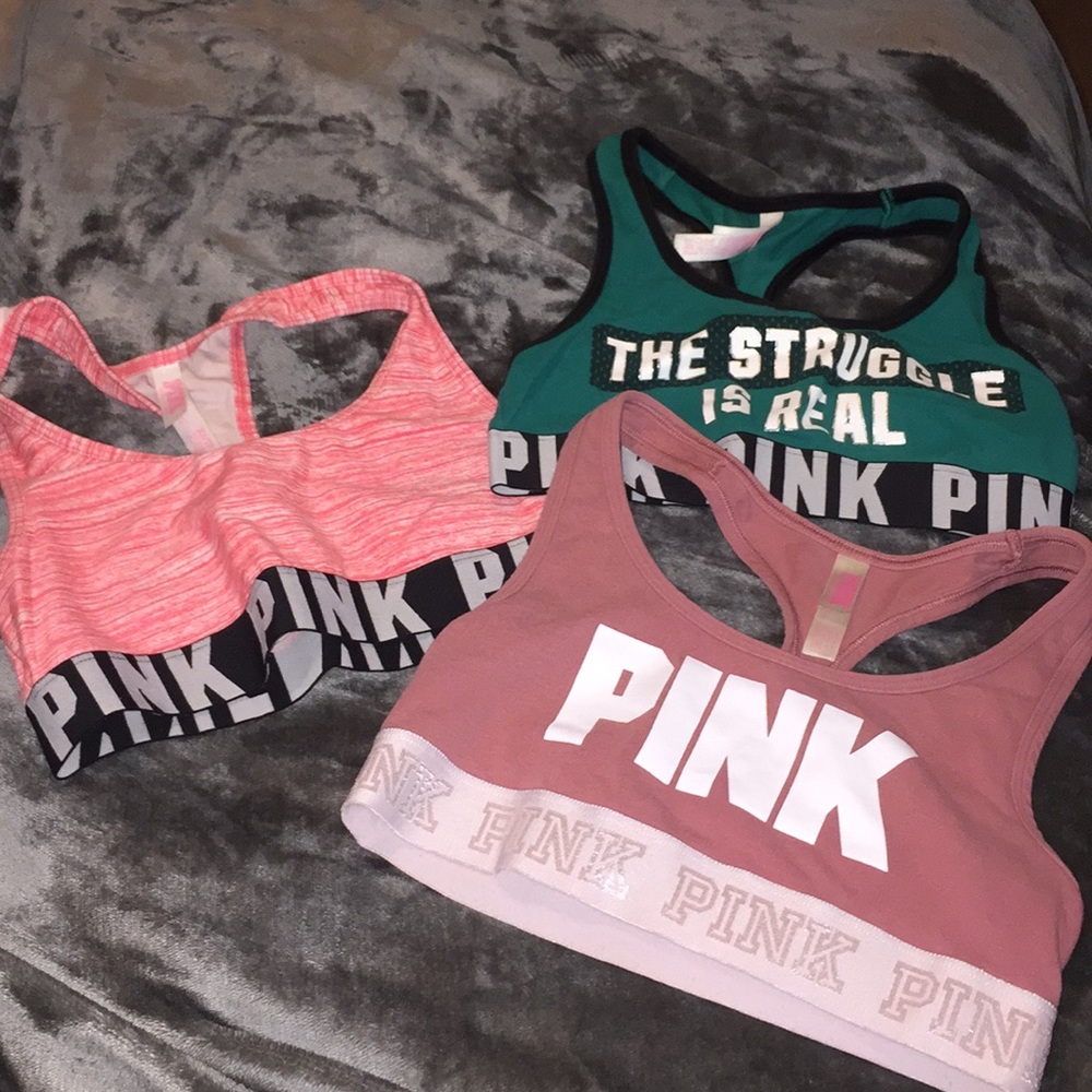 three xs PINK sport bras